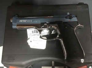Retay Mod 92 Pistol 9mm Nickle Blue Blank Firer